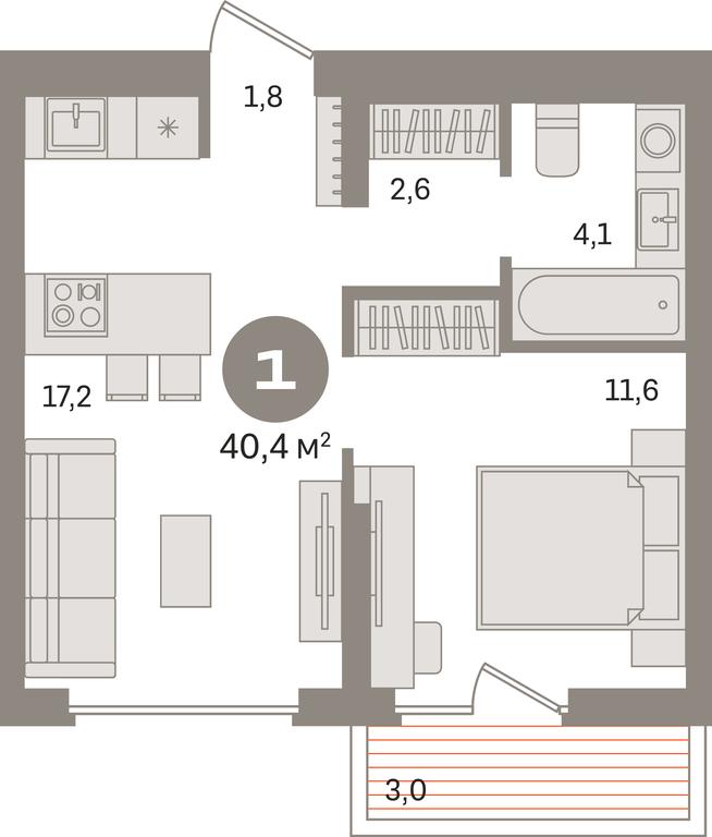 1-BD Apartment Sale, 40.4平方米 at Pervy kvartal, Kalinovaya ulitsa, derevnya Sapronovo, Leninskiy City District, Moscow Region, Russia #1 1-BD Apartment Sale, 40.4平方米 at Pervy kvartal, Kalinovaya ulitsa, derevnya Sapronovo, Leninskiy City District, Moscow Region, Russia #1