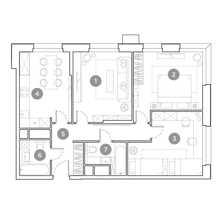 2-BD Apartment Sale, 75.5 sq. m. at Gogol Park, ulitsa Gogolya, 3, Lyubertsy, Moscow Region, Russia #1