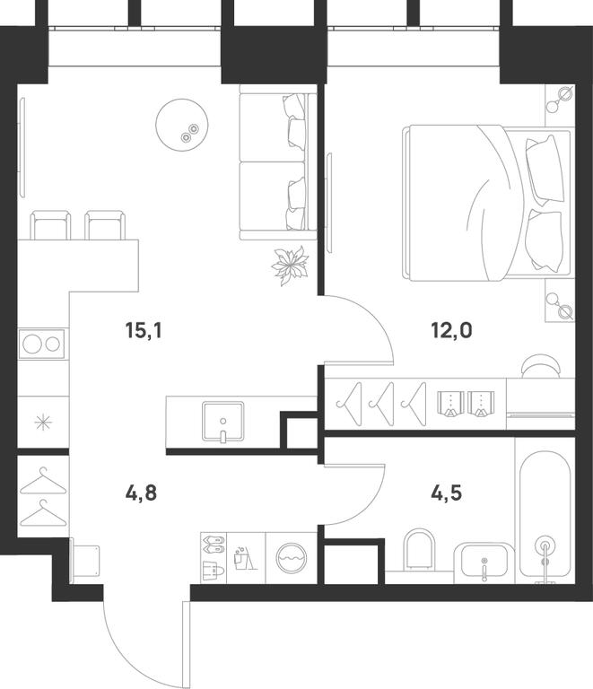 1-BD Apartment Sale, 36.4 sq. m. at Voice Towers, 1st Grayvoronovsky Drive, Moscow, Russia #1 1-BD Apartment Sale, 36.4 sq. m. at Voice Towers, 1st Grayvoronovsky Drive, Moscow, Russia #1