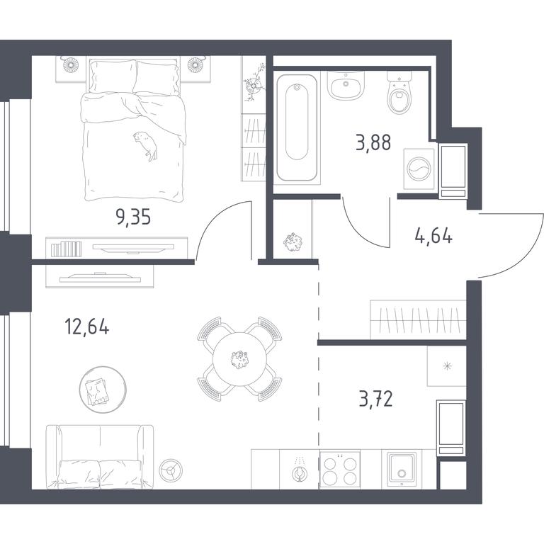 Apartment Sale, 34 sq. m. at Tomilino Park, 1-y kvartal, posyolok Zhilino-1, Lubertsy City District, Moscow Region, Russia #1 Apartment Sale, 34 sq. m. at Tomilino Park, 1-y kvartal, posyolok Zhilino-1, Lubertsy City District, Moscow Region, Russia #1