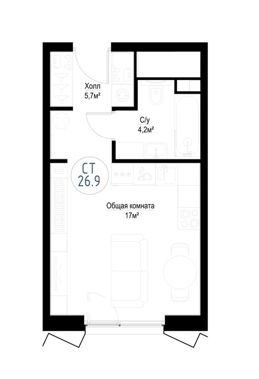 Apartment Sale, 26.8 sq. m. at Metropoliya, Volgogradsky Avenue, 32/3к1, Moscow, Russia #1 Apartment Sale, 26.8 sq. m. at Metropoliya, Volgogradsky Avenue, 32/3к1, Moscow, Russia #1