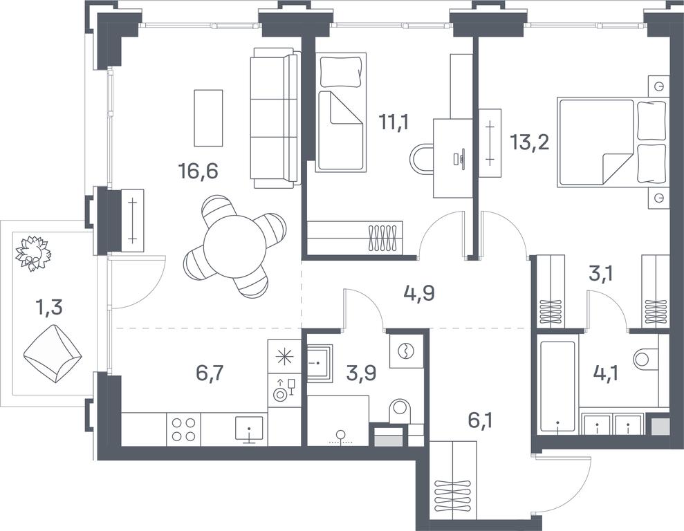 2-BD Apartment Sale, 71平方米 at Portland, Yuzhnoportovaya Street, 42с5, Moscow, Russia #1 2-BD Apartment Sale, 71平方米 at Portland, Yuzhnoportovaya Street, 42с5, Moscow, Russia #1