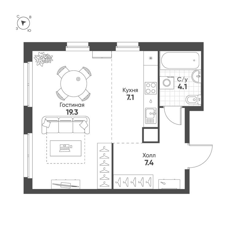 1-BD Apartment Sale, 37.9 sq. m. at Shagal, Автозаводская улица, 23, Москва, Россия #1 1-BD Apartment Sale, 37.9 sq. m. at Shagal, Автозаводская улица, 23, Москва, Россия #1