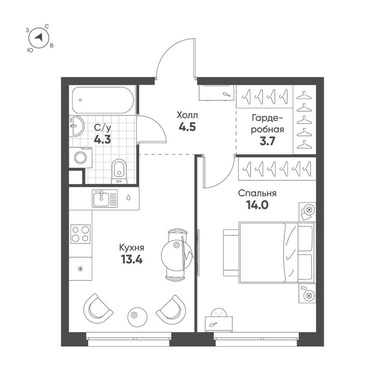 1-BD Apartment Sale, 39.9 sq. m. at Shagal, Автозаводская улица, 23, Москва, Россия #1 1-BD Apartment Sale, 39.9 sq. m. at Shagal, Автозаводская улица, 23, Москва, Россия #1