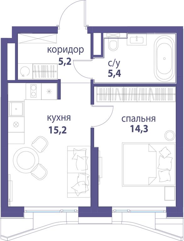 1-BD Apartment Sale, 40.1 sq. m. at Simvol, Nevelskogo Drive, 6к1, Moscow, Russia #1 1-BD Apartment Sale, 40.1 sq. m. at Simvol, Nevelskogo Drive, 6к1, Moscow, Russia #1