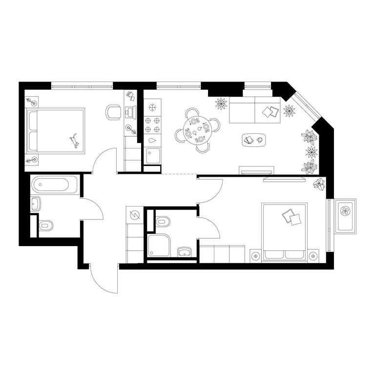 2-BD Apartment Sale, 52.2 sq. m. at Kavkazskiy Bulvar 51, Kavkazsky Boulevard, 51с3, Moscow, Russia #1 2-BD Apartment Sale, 52.2 sq. m. at Kavkazskiy Bulvar 51, Kavkazsky Boulevard, 51с3, Moscow, Russia #1