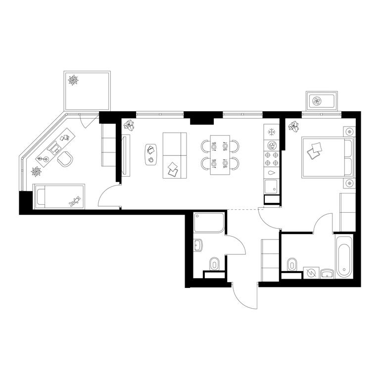 2-BD Apartment Sale, 54.4平方米 at Kavkazskiy Bulvar 51, Kavkazsky Boulevard, 51с3, Moscow, Russia #1 2-BD Apartment Sale, 54.4平方米 at Kavkazskiy Bulvar 51, Kavkazsky Boulevard, 51с3, Moscow, Russia #1
