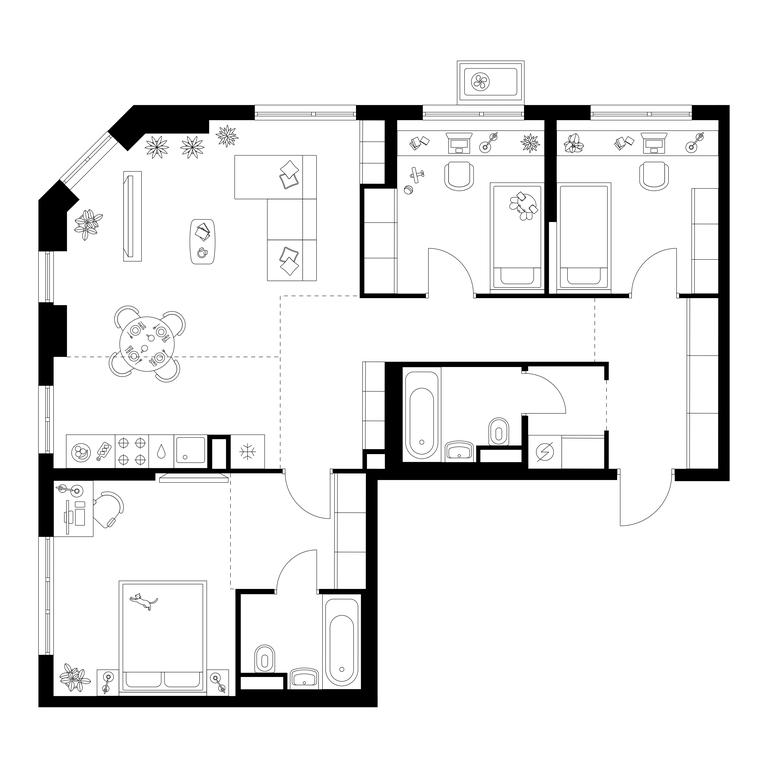 3-BD Apartment Sale, 87 sq. m. at Kavkazskiy Bulvar 51, Kavkazsky Boulevard, 51с3, Moscow, Russia #1