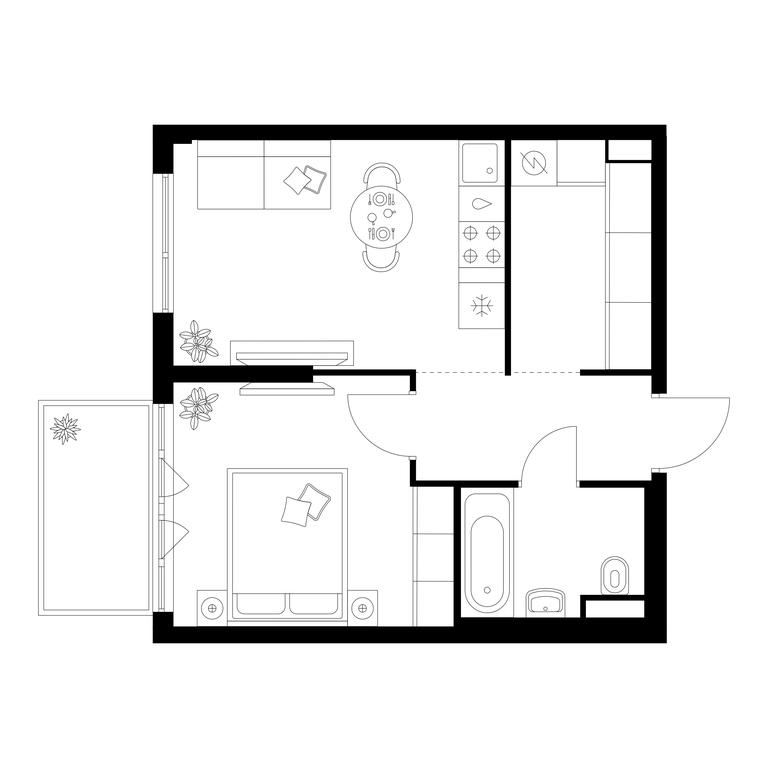 1-BD Apartment Sale, 37.7平方米 at Kavkazskiy Bulvar 51, Kavkazsky Boulevard, 51с3, Moscow, Russia #1 1-BD Apartment Sale, 37.7平方米 at Kavkazskiy Bulvar 51, Kavkazsky Boulevard, 51с3, Moscow, Russia #1