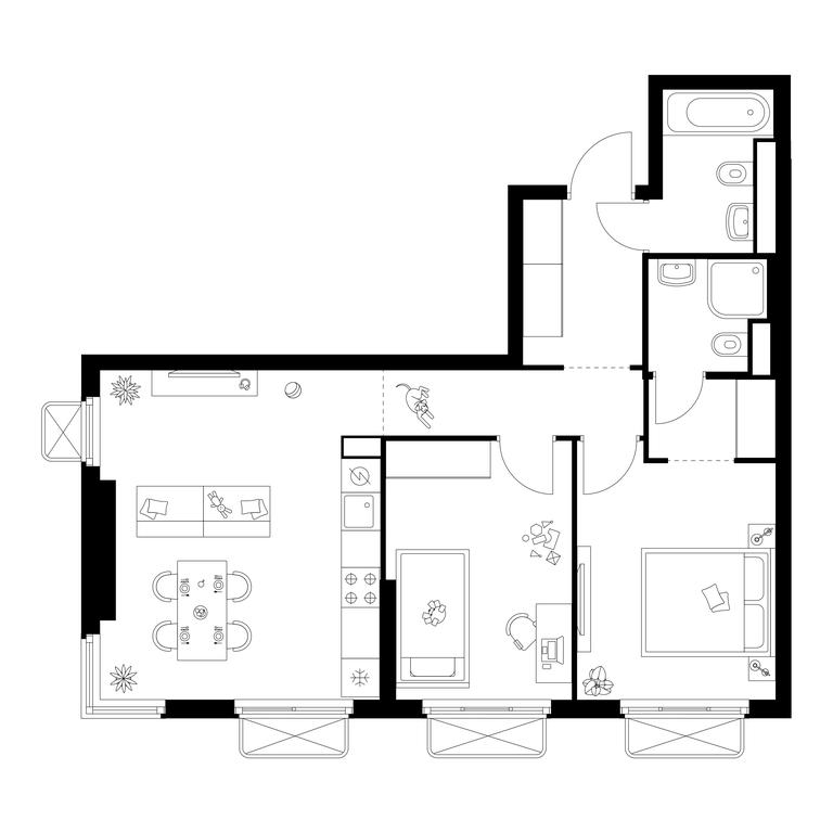 2-BD Apartment Sale, 59.7 sq. m. at Irtyshskiy Kvartal, 2nd Irtyshsky Drive, Moscow, Russia #1 2-BD Apartment Sale, 59.7 sq. m. at Irtyshskiy Kvartal, 2nd Irtyshsky Drive, Moscow, Russia #1