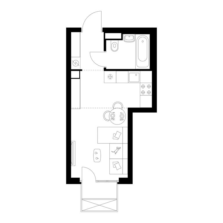 Apartment Sale, 23.2 sq. m. at Irtyshskiy Kvartal, 2nd Irtyshsky Drive, Moscow, Russia #1