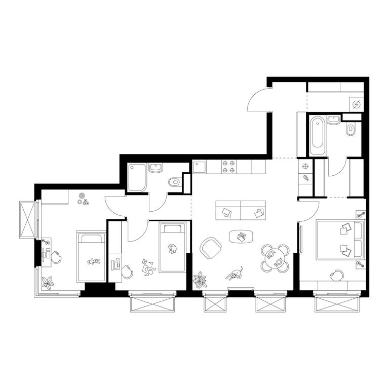3-BD Apartment Sale, 72.7 sq. m. at Irtyshskiy Kvartal, 2nd Irtyshsky Drive, Moscow, Russia #1 3-BD Apartment Sale, 72.7 sq. m. at Irtyshskiy Kvartal, 2nd Irtyshsky Drive, Moscow, Russia #1