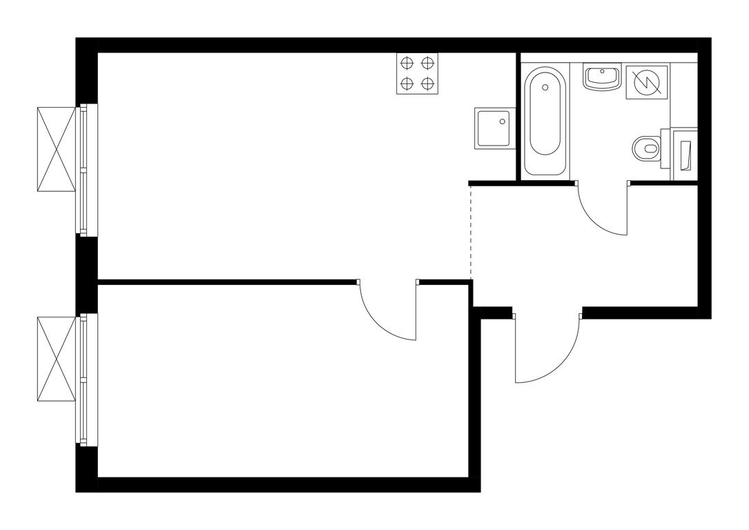 1-BD Apartment Sale, 41.2 sq. m. at Pervyi Dubrovskiy, Novoostapovskaya Street, 1с4, Moscow, Russia #1