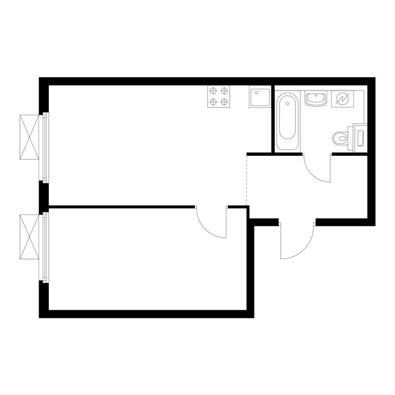 1-BD Apartment Sale, 42.68平方米 at Pervyi Dubrovskiy, Novoostapovskaya Street, 1с4, Moscow, Russia #1