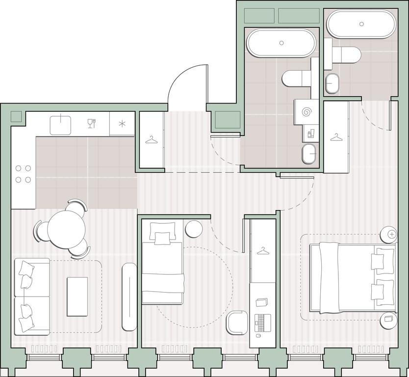 2-BD Apartment Sale, 57.87 sq. m. at Sreda na Kutuzovskom, Ivana Franko Street, Moscow, Russia #1 2-BD Apartment Sale, 57.87 sq. m. at Sreda na Kutuzovskom, Ivana Franko Street, Moscow, Russia #1