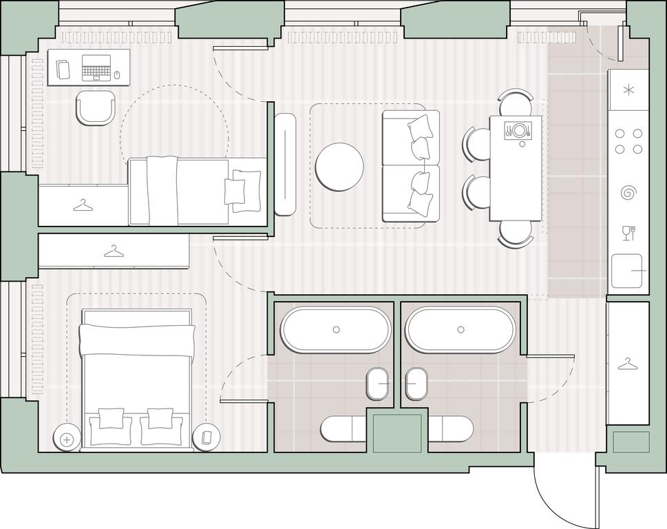 2-BD Apartment Sale, 53.4 sq. m. at Sreda na Lobachevskogo, Ochakovskoye Highway, Moscow, Russia #1