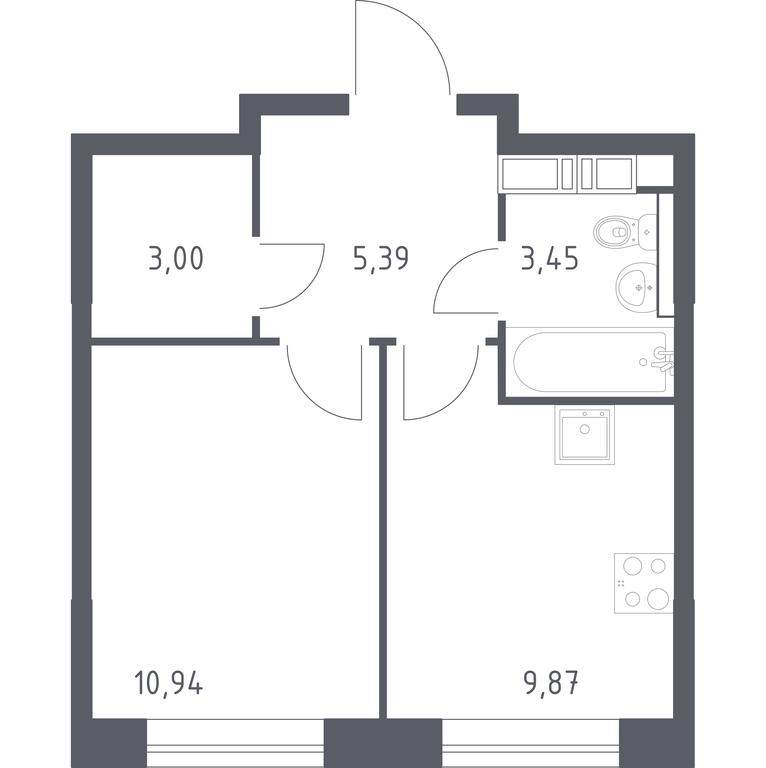 Apartment Sale, 32.65 sq. m. at Eko Bunino, prospekt Kuprina, 34к1, Sosenskoye Settlement, Moscow, Russia #1