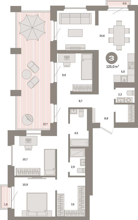 3-BD Apartment Sale, 125 sq. m. at Kvartal Metronom, Tagilskaya Street, Moscow, Russia #1 3-BD Apartment Sale, 125 sq. m. at Kvartal Metronom, Tagilskaya Street, Moscow, Russia #1