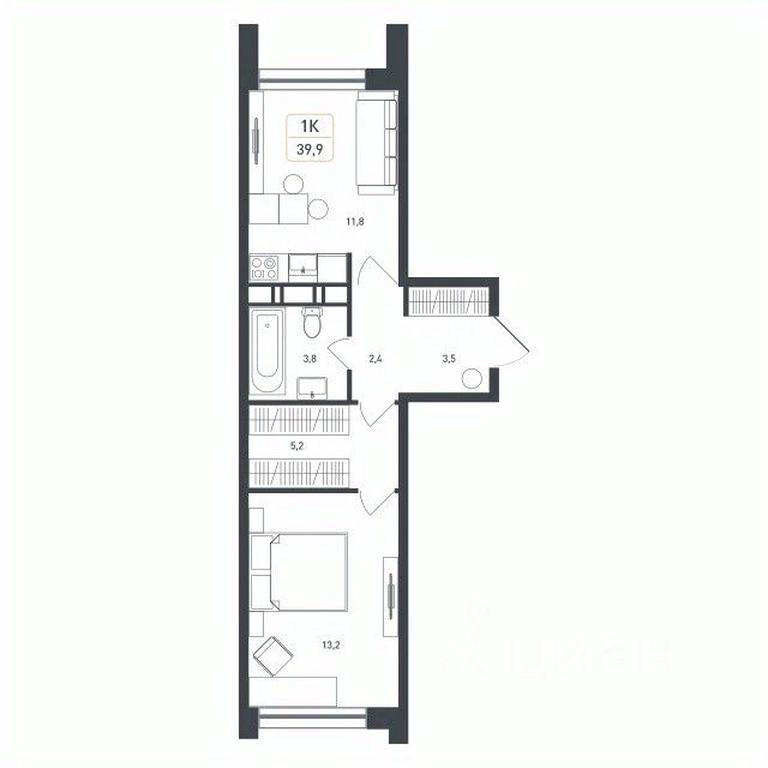 Apartment Sale, 39.9 sq. m. at Novaya Shcherbinka, Borisovka Village, Podolsk City District, Moscow Region, Russia #1 Apartment Sale, 39.9 sq. m. at Novaya Shcherbinka, Borisovka Village, Podolsk City District, Moscow Region, Russia #1