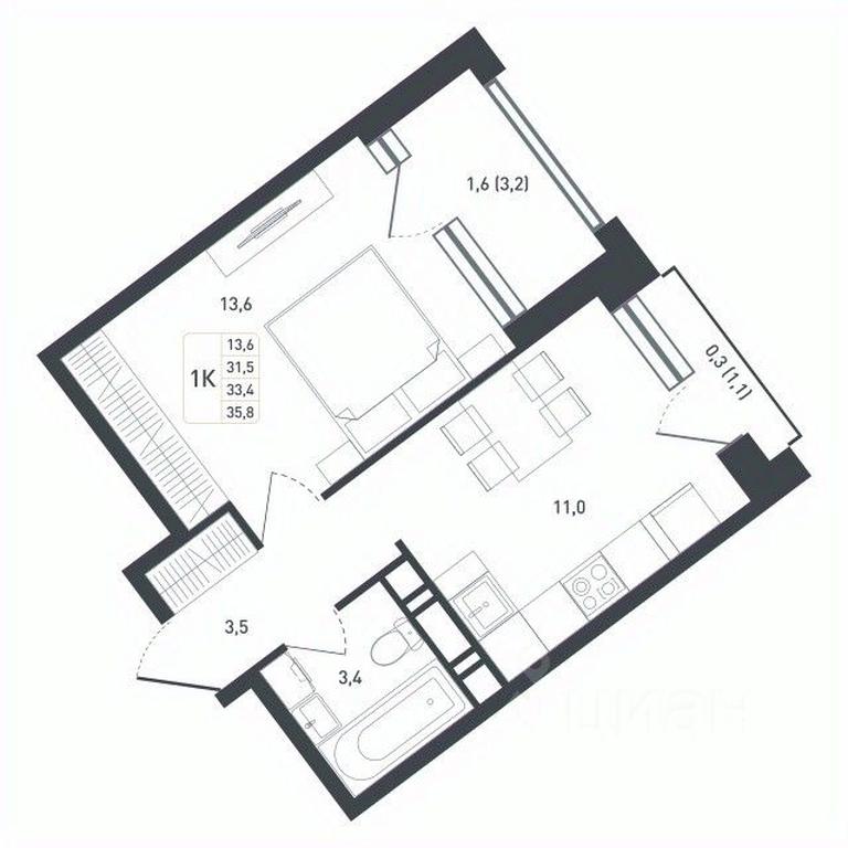 Apartment Sale, 33.4 sq. m. at Novaya Shcherbinka, Borisovka Village, Podolsk City District, Moscow Region, Russia #1 Apartment Sale, 33.4 sq. m. at Novaya Shcherbinka, Borisovka Village, Podolsk City District, Moscow Region, Russia #1
