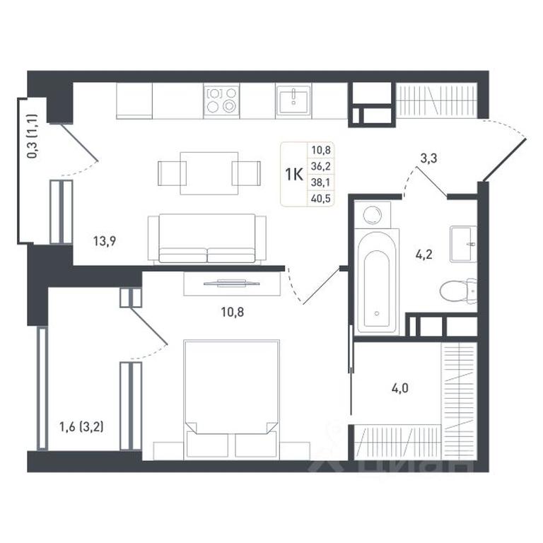 Apartment Sale, 38.1 sq. m. at Novaya Shcherbinka, Borisovka Village, Podolsk City District, Moscow Region, Russia #1 Apartment Sale, 38.1 sq. m. at Novaya Shcherbinka, Borisovka Village, Podolsk City District, Moscow Region, Russia #1