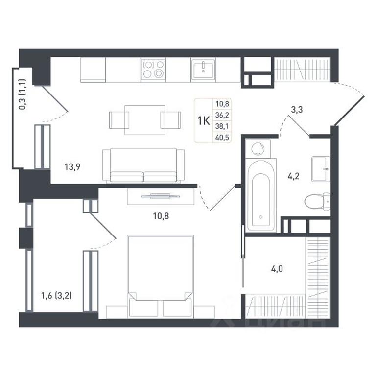 Apartment Sale, 38.1 sq. m. at Novaya Shcherbinka, Borisovka Village, Podolsk City District, Moscow Region, Russia #1 Apartment Sale, 38.1 sq. m. at Novaya Shcherbinka, Borisovka Village, Podolsk City District, Moscow Region, Russia #1