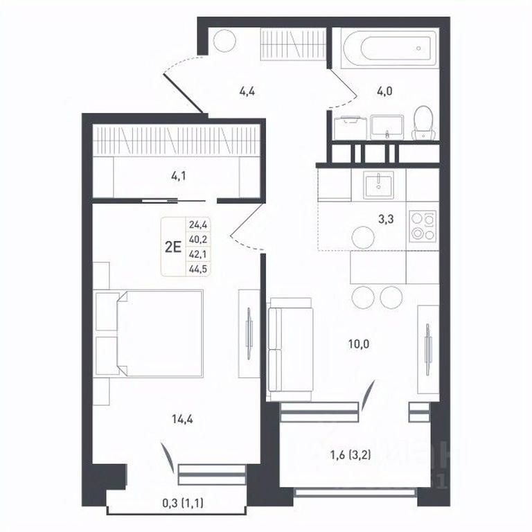 1-BD Apartment Sale, 42.1 sq. m. at Novaya Shcherbinka, Borisovka Village, Podolsk City District, Moscow Region, Russia #1 1-BD Apartment Sale, 42.1 sq. m. at Novaya Shcherbinka, Borisovka Village, Podolsk City District, Moscow Region, Russia #1