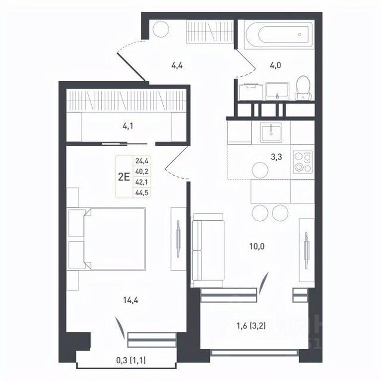 1-BD Apartment Sale, 42.1 sq. m. at Novaya Shcherbinka, Borisovka Village, Podolsk City District, Moscow Region, Russia #2 1-BD Apartment Sale, 42.1 sq. m. at Novaya Shcherbinka, Borisovka Village, Podolsk City District, Moscow Region, Russia #2