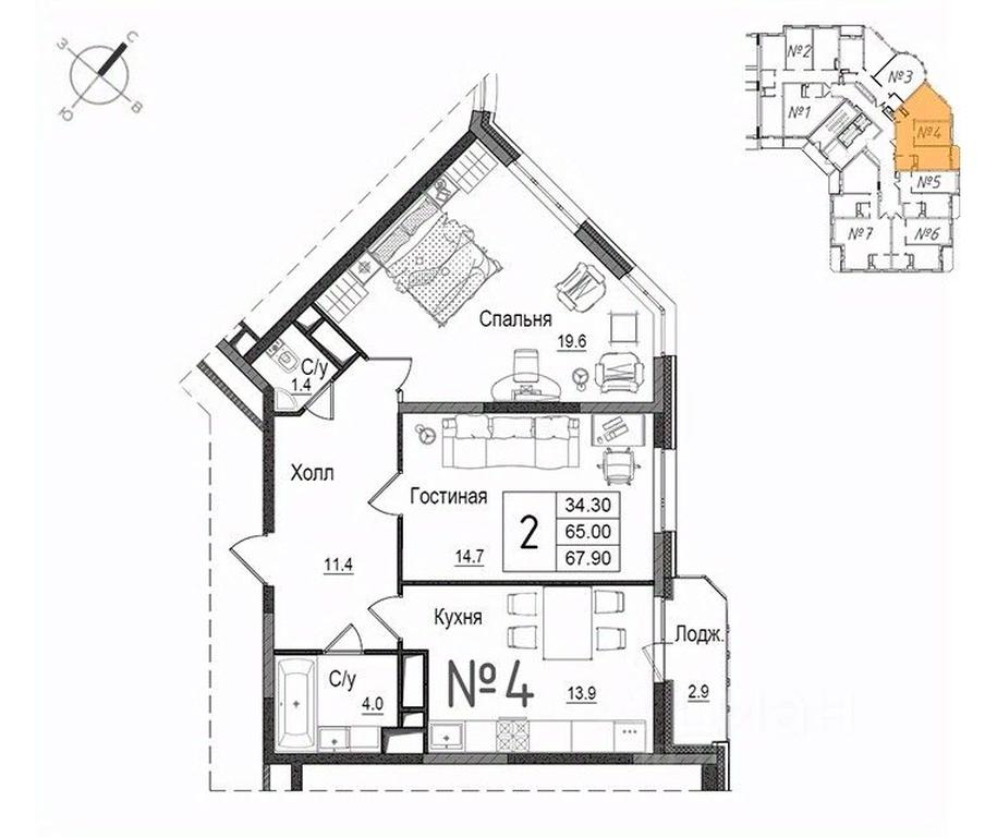 1-BD Apartment Sale, 68.7平方米 at Shkolny, Shkolnaya Street, 9, Naro-Fominsk, Moscow Region, Russia #1 1-BD Apartment Sale, 68.7平方米 at Shkolny, Shkolnaya Street, 9, Naro-Fominsk, Moscow Region, Russia #1