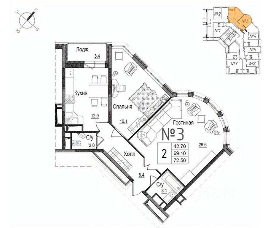 1-BD Apartment Sale, 73.3 sq. m. at Shkolny, Shkolnaya Street, 9, Naro-Fominsk, Moscow Region, Russia #1 1-BD Apartment Sale, 73.3 sq. m. at Shkolny, Shkolnaya Street, 9, Naro-Fominsk, Moscow Region, Russia #1