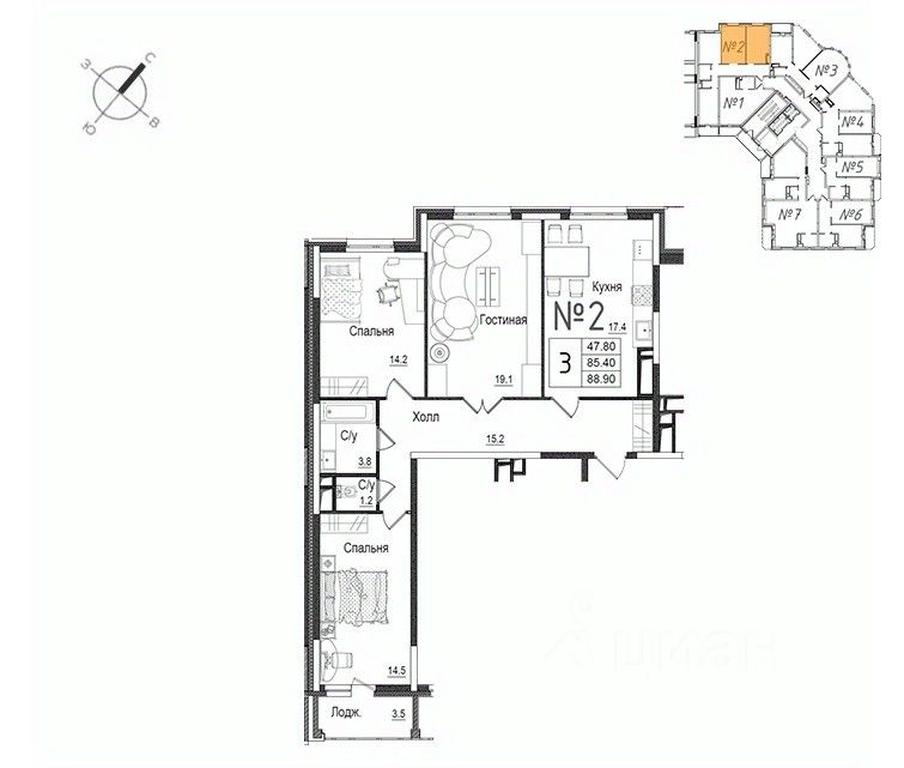 2-BD Apartment Sale, 89.1平方米 at Shkolny, Shkolnaya Street, 9, Naro-Fominsk, Moscow Region, Russia #1 2-BD Apartment Sale, 89.1平方米 at Shkolny, Shkolnaya Street, 9, Naro-Fominsk, Moscow Region, Russia #1