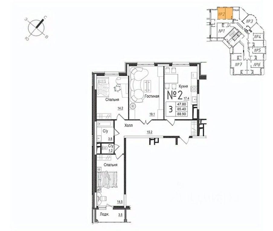 2-BD Apartment Sale, 89.4 sq. m. at Shkolny, Shkolnaya Street, 9, Naro-Fominsk, Moscow Region, Russia #1 2-BD Apartment Sale, 89.4 sq. m. at Shkolny, Shkolnaya Street, 9, Naro-Fominsk, Moscow Region, Russia #1