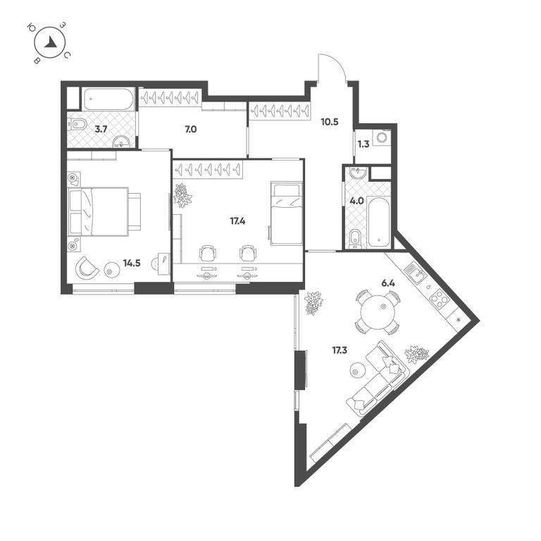3-BD Apartment Sale, 82.1平方米 at Voxhall, Letnikovskaya Street, 4с2, Moscow, Russia #1 3-BD Apartment Sale, 82.1平方米 at Voxhall, Letnikovskaya Street, 4с2, Moscow, Russia #1