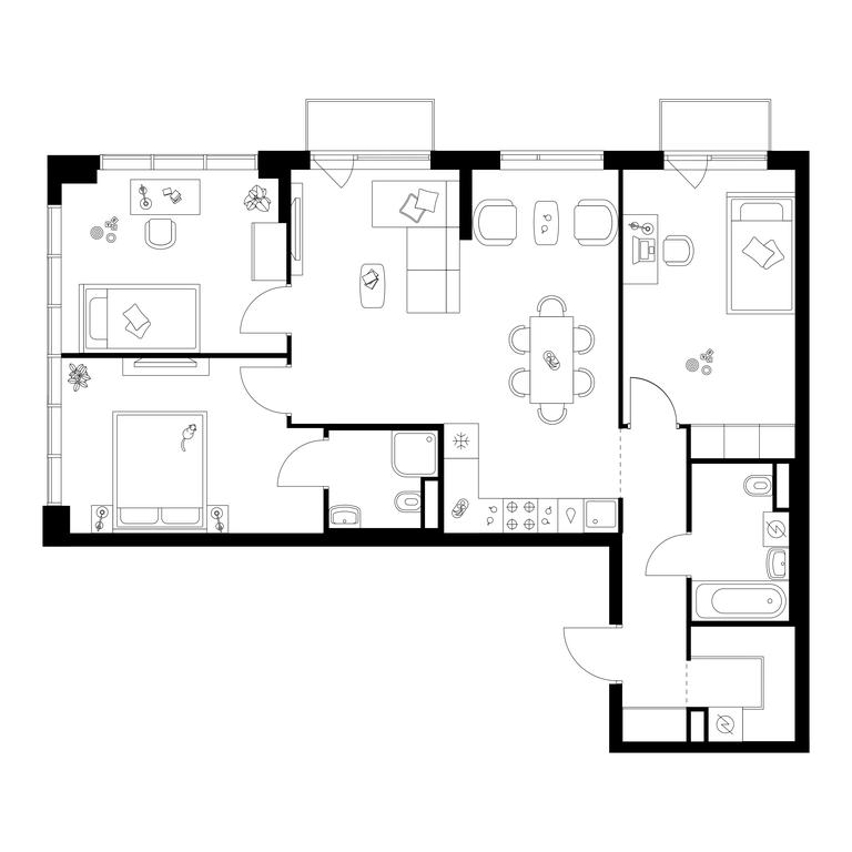 Продажа 3-комн. квартиры, 87,9 м² в ЖК «Бунинская набережная», ЖК Бунинская Набережная, Москва, Россия #1 Продажа 3-комн. квартиры, 87,9 м² в ЖК «Бунинская набережная», ЖК Бунинская Набережная, Москва, Россия #1