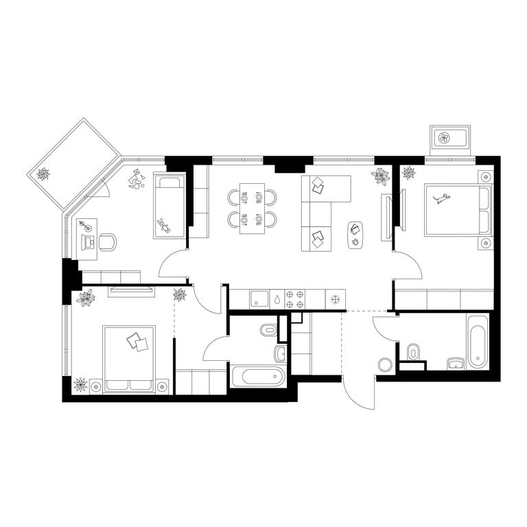 3-BD Apartment Sale, 74.4平方米 at Kavkazskiy Bulvar 51, Kavkazsky Boulevard, 51с3, Moscow, Russia #1 3-BD Apartment Sale, 74.4平方米 at Kavkazskiy Bulvar 51, Kavkazsky Boulevard, 51с3, Moscow, Russia #1
