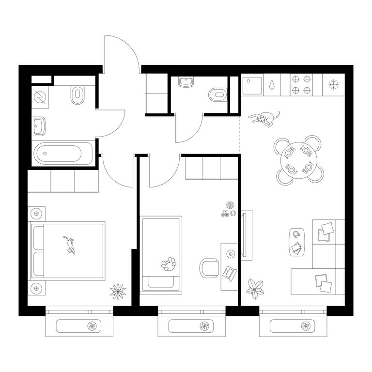 2-BD Apartment Sale, 49.3平方米 at Salarevo Park, Salaryevskaya Street, 8к1, Moskovskiy Settlement, Moscow, Russia #1 2-BD Apartment Sale, 49.3平方米 at Salarevo Park, Salaryevskaya Street, 8к1, Moskovskiy Settlement, Moscow, Russia #1