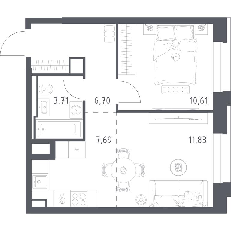 Apartment Sale, 40.54平方米 at Vereiskaya 41, Vereyskaya Street, 41, Moscow, Russia #1