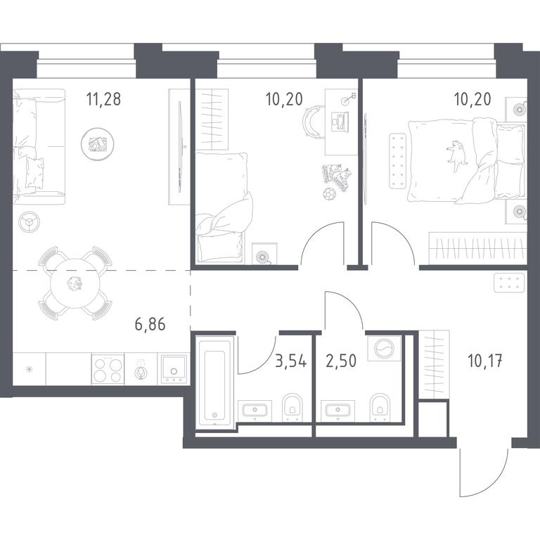 1-BD Apartment Sale, 54.75 sq. m. at Vereiskaya 41, Vereyskaya Street, 41, Moscow, Russia #1 1-BD Apartment Sale, 54.75 sq. m. at Vereiskaya 41, Vereyskaya Street, 41, Moscow, Russia #1