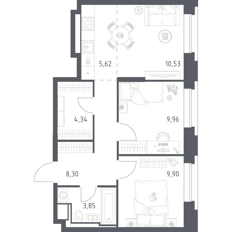 1-BD Apartment Sale, 52.5平方米 at Vereiskaya 41, Vereyskaya Street, 41, Moscow, Russia #1 1-BD Apartment Sale, 52.5平方米 at Vereiskaya 41, Vereyskaya Street, 41, Moscow, Russia #1