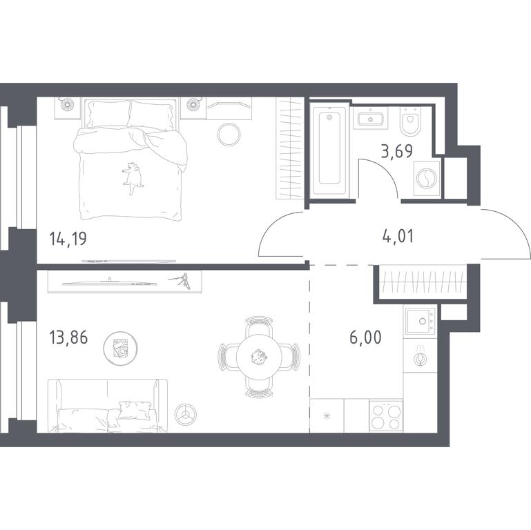 Apartment Sale, 41.75 sq. m. at Vereiskaya 41, Vereyskaya Street, 41, Moscow, Russia #1