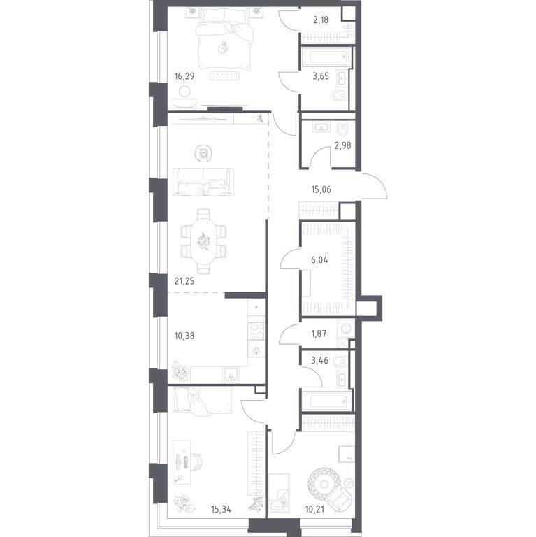 2-BD Apartment Sale, 108.71 sq. m. at Vereiskaya 41, Vereyskaya Street, 41, Moscow, Russia #1 2-BD Apartment Sale, 108.71 sq. m. at Vereiskaya 41, Vereyskaya Street, 41, Moscow, Russia #1