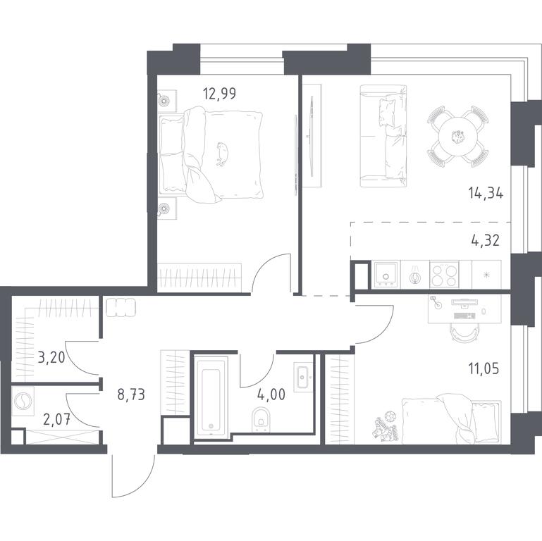 1-BD Apartment Sale, 60.7 sq. m. at Vereiskaya 41, Vereyskaya Street, 41, Moscow, Russia #1 1-BD Apartment Sale, 60.7 sq. m. at Vereiskaya 41, Vereyskaya Street, 41, Moscow, Russia #1