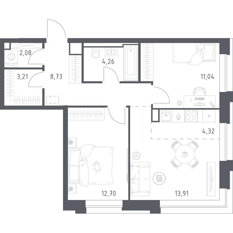 1-BD Apartment Sale, 60.25平方米 at Vereiskaya 41, Vereyskaya Street, 41, Moscow, Russia #1 1-BD Apartment Sale, 60.25平方米 at Vereiskaya 41, Vereyskaya Street, 41, Moscow, Russia #1