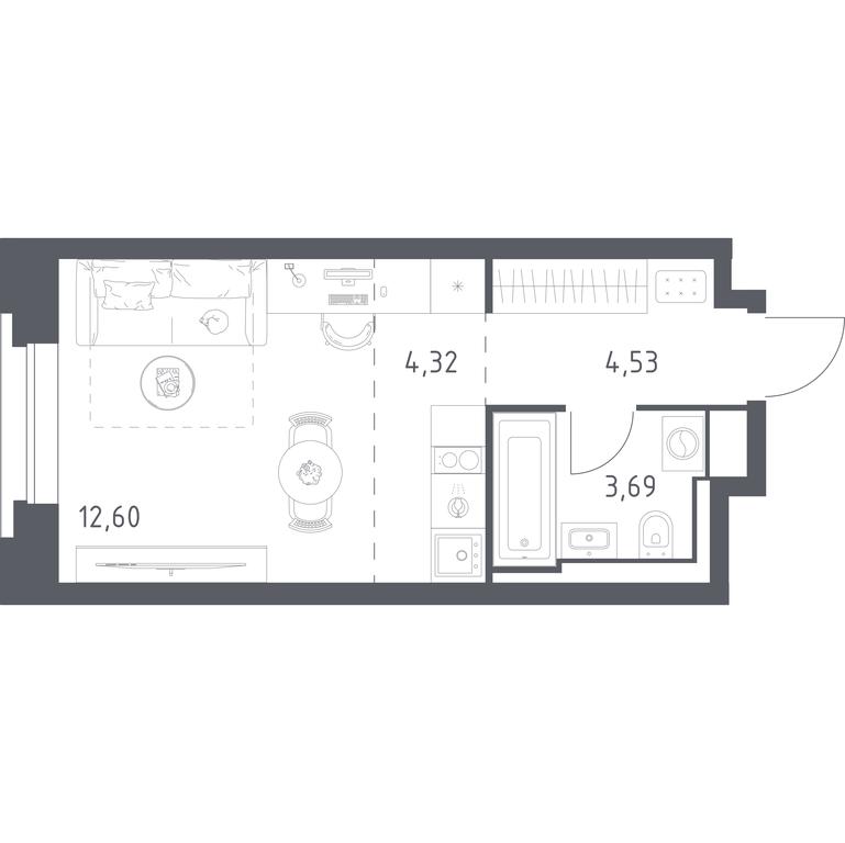 Apartment Sale, 25.14平方米 at Vereiskaya 41, Vereyskaya Street, 41, Moscow, Russia #1