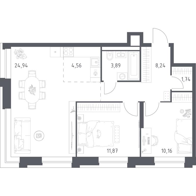 1-BD Apartment Sale, 65.4 sq. m. at Vereiskaya 41, Vereyskaya Street, 41, Moscow, Russia #1 1-BD Apartment Sale, 65.4 sq. m. at Vereiskaya 41, Vereyskaya Street, 41, Moscow, Russia #1
