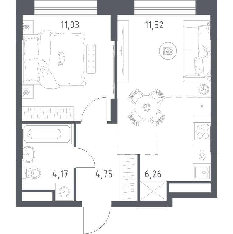Apartment Sale, 37.73平方米 at Novograd Pavlino, Kosinskoye shosse, 2, Novoye Pavlino Microdistrict, Balashikha, Moscow Region, Russia #1