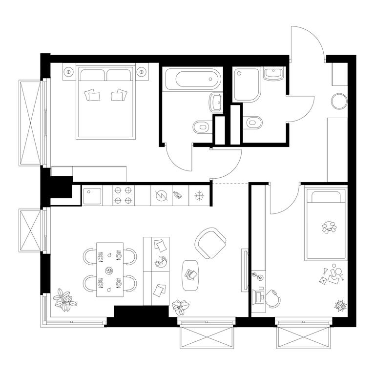 2-BD Apartment Sale, 54.4 sq. m. at Irtyshskiy Kvartal, 2nd Irtyshsky Drive, Moscow, Russia #1 2-BD Apartment Sale, 54.4 sq. m. at Irtyshskiy Kvartal, 2nd Irtyshsky Drive, Moscow, Russia #1