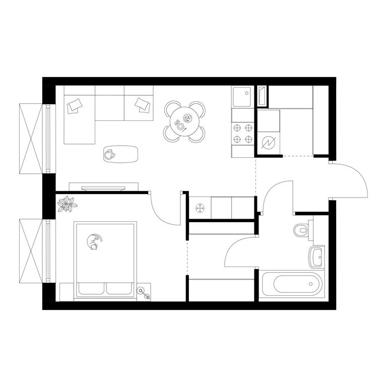 1-BD Apartment Sale, 37.5 sq. m. at Irtyshskiy Kvartal, 2nd Irtyshsky Drive, Moscow, Russia #1