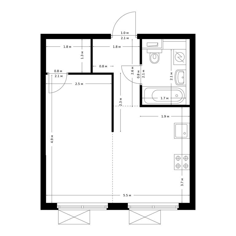 1-BD Apartment Sale, 32.6 sq. m. at Bolshaya Akademicheskaya 85, 3rd Nizhnelikhoborsky Drive, 1с16, Moscow, Russia #1 1-BD Apartment Sale, 32.6 sq. m. at Bolshaya Akademicheskaya 85, 3rd Nizhnelikhoborsky Drive, 1с16, Moscow, Russia #1