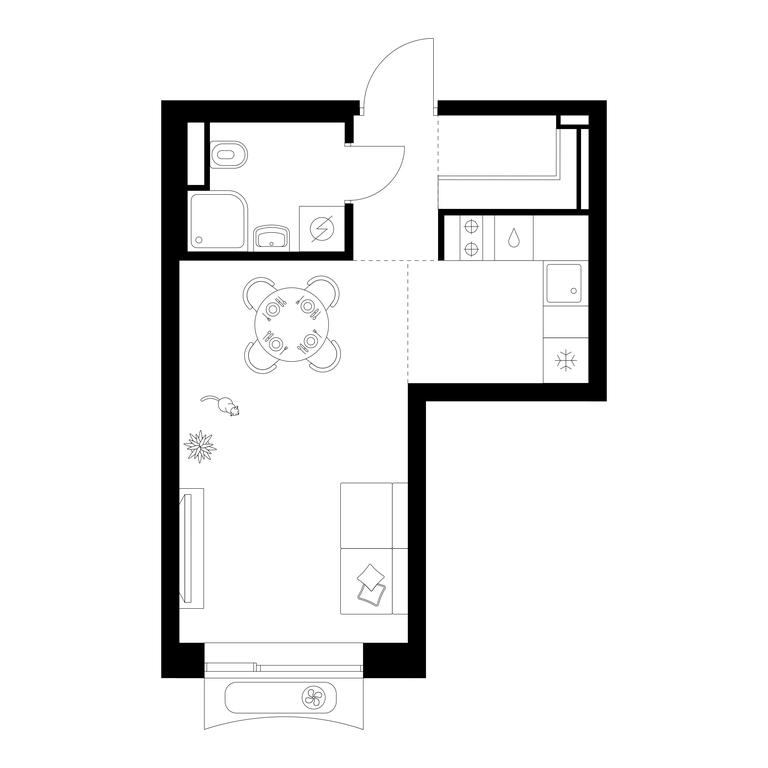 Apartment Sale, 28 sq. m. at Altufevskoe 53, Алтуфьевское шоссе, 53с11, Москва, Россия #1